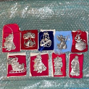 Avon pewter Christmas ornaments